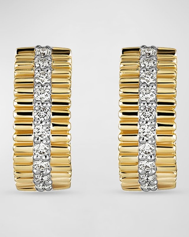Diamond Pirouette Huggie Earrings